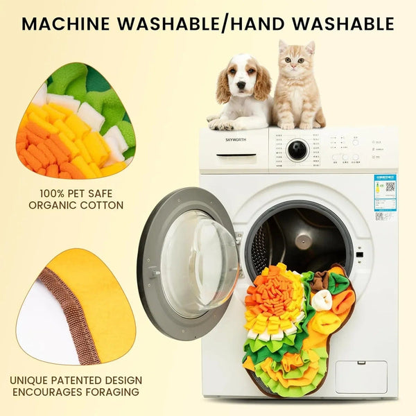 Planet Gates 60x60cm / Flower shape Sniff Mat for Dogs Multi-Functional Dog Feeding Mat Boredom Busters for Dogs with Pupsicles Dog Games and Treat Dispenser