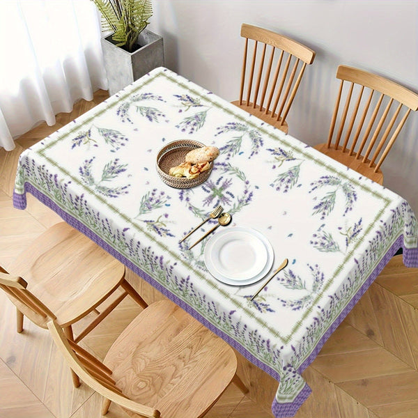 Planet Gates 60x80in（152x204cm）/Rectangle 1pc, Polyester Tablecloth, Spring Summer Lavender Tablecloth, Field Of Lilacs Themed Table Cover, Stain Wrinkle Free Tablecloth, For Home Kitchen Dining Party Decoration, Gift