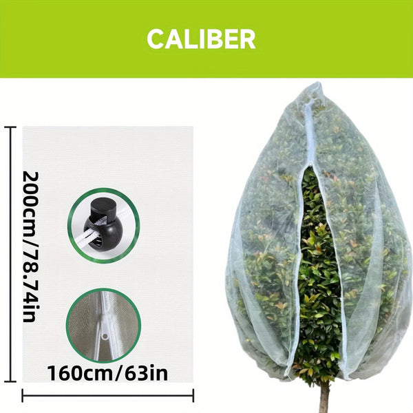 Planet Gates 63*78.74in(160*200cm) 1pc, Garden Netting, Insect Bird Barrier Netting Mesh With Drawstring And Zipper, Garden Bug Netting Plant Cover Fruit Tree Net For Protect Plant Fruits Citrus Flower From Insect Bird Eating
