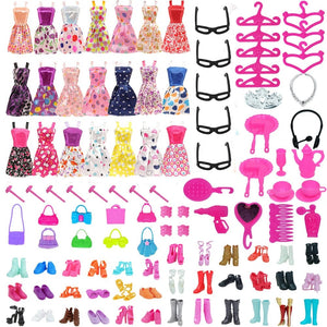 Planet Gates 63Pcs 1/6 Bjd Doll Clothes Shoes Accessories,For 11.5 Inch Doll,1/6 Dollhouse Furniture,For 30cm Doll Toys Accessories,Birthday Gift
