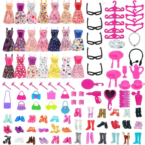 Planet Gates 63Pcs 1/6 Bjd Doll Clothes Shoes Accessories,For 11.5 Inch Doll,1/6 Dollhouse Furniture,For 30cm Doll Toys Accessories,Birthday Gift