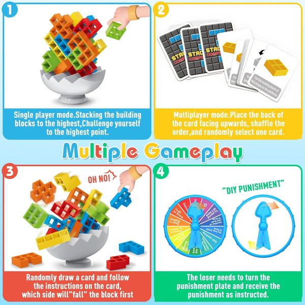 Planet Gates 64-70pcs stacking board game for party family game prop Building blocks competition for kids adult birthday gifts desktop toys