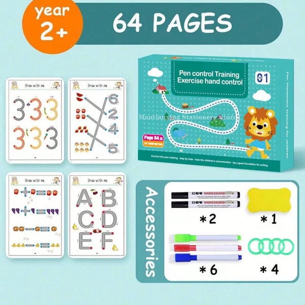 Planet Gates 64 Pages 1 Reusable Magical Tracing Workbook Magic Practice Copybook Control Training Book Children Montessori Drawing Education Stationery