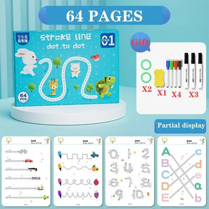 Planet Gates 64 Pages 4 Reusable Magical Tracing Workbook Magic Practice Copybook Control Training Book Children Montessori Drawing Education Stationery