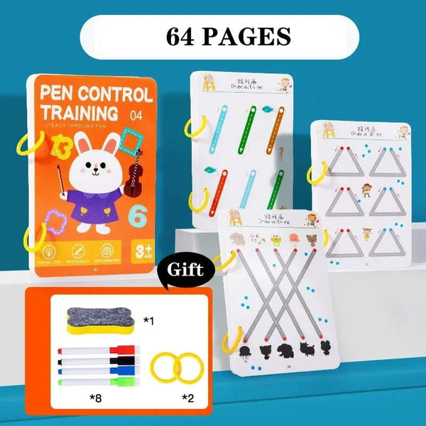 Planet Gates 64 PAGES Magical Tracing Workbook Control Training Book Reusable Magic Practice Copybook Children Montessori Drawing Education Stationery