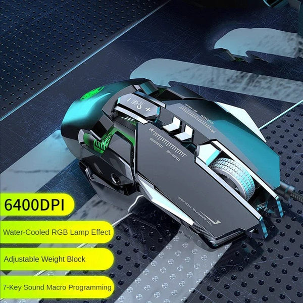 Planet Gates 6400DPI A New Mechanical Wired Gaming Mouse 9 Key Macro Definition 12800 DPI Color Backlit Game Player Computer Peripheral for Windows PC