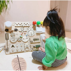 Planet Gates 645 Busy Board DIY Montessori Toys Lock Mobile Children Wood Chips Skill Training Parent-Child Game Puzzle Intelligence Development