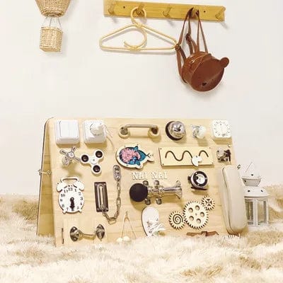 Planet Gates 645 Busy Board DIY Montessori Toys Lock Mobile Children Wood Chips Skill Training Parent-Child Game Puzzle Intelligence Development