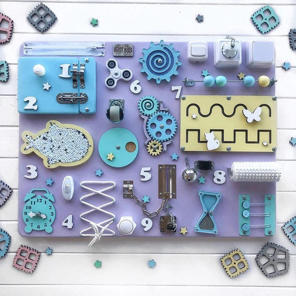 Planet Gates 645 Busy Board DIY Montessori Toys Lock Mobile Children Wood Chips Skill Training Parent-Child Game Puzzle Intelligence Development