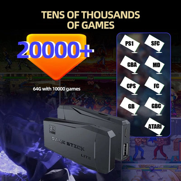 Planet Gates 64g Video Game Console TV HD Game Stick 64GB 20000 Retro Games For PS1/GBA/MAME/SEGA Everdrive Save/Search/Adding For Children Gift