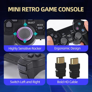 Planet Gates 64g Video Game Console TV HD Game Stick 64GB 20000 Retro Games For PS1/GBA/MAME/SEGA Everdrive Save/Search/Adding For Children Gift