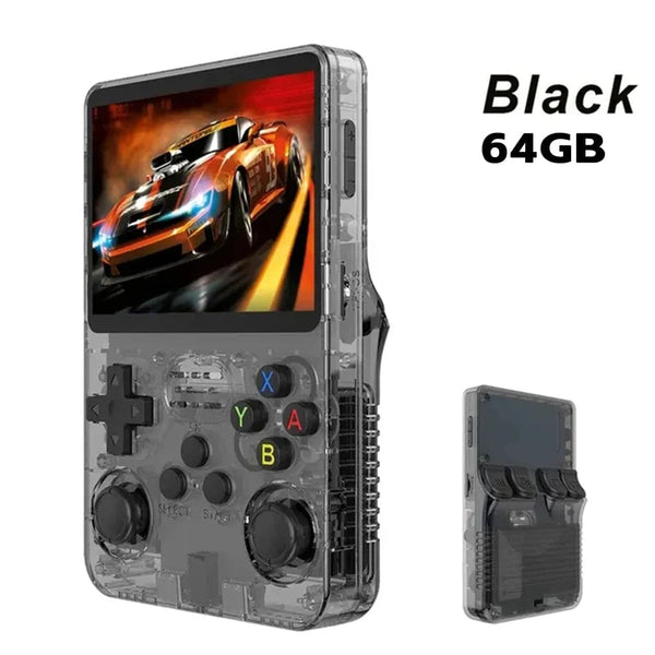 Planet Gates 64GB Black R36S Retro Handheld Video Game Console Linux System 3.5-inch IPS Screen Portable Handheld Video Player 64GB 15000 Games