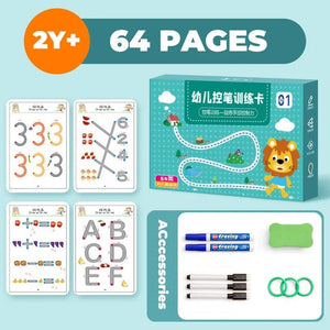 Planet Gates 64pages 136Page Children Montessori Drawing Toy Pen Control Training Color Shape Math Match Game Set Toddler Learning Educational Toy