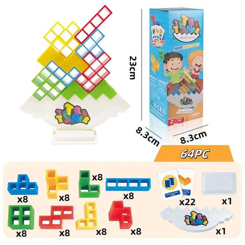 Planet Gates 64PC 64-70pcs stacking board game for party family game prop Building blocks competition for kids adult birthday gifts desktop toys