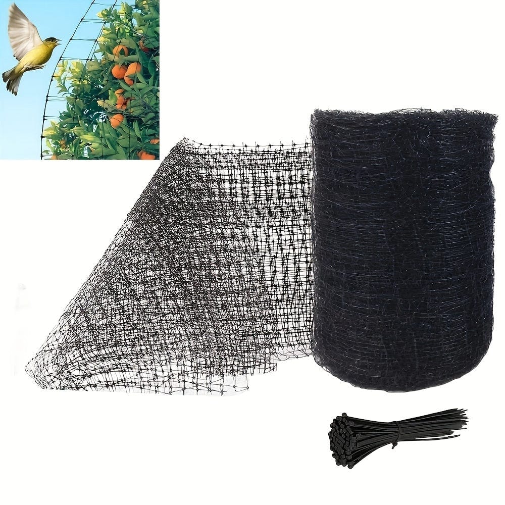 Planet Gates 65.6 FT 1 Pack, Bird Netting, 7 X 65.6 FT Black Deer Fence Netting Reusable Protective Garden Netting For Vegetables Plants Fruit Trees With 50pcs Cable Ties