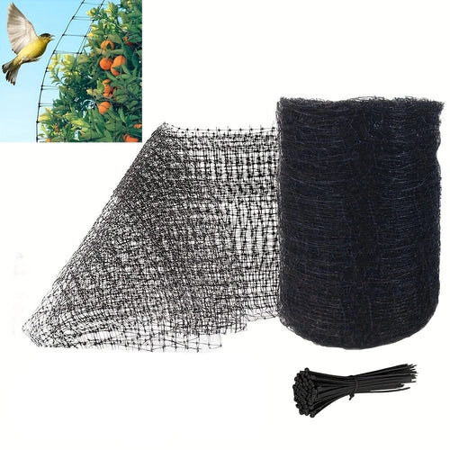 Planet Gates 65.6 FT 1 Pack, Bird Netting, 7 X 65.6 FT Black Deer Fence Netting Reusable Protective Garden Netting For Vegetables Plants Fruit Trees With 50pcs Cable Ties