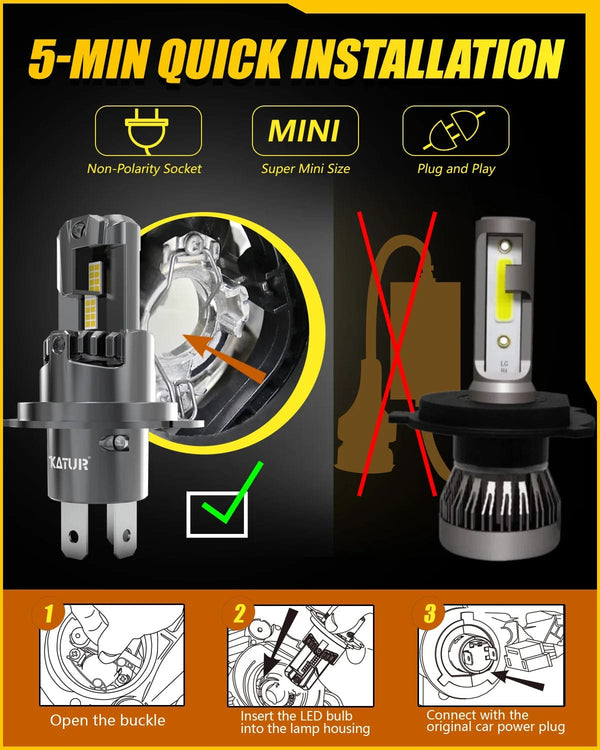 Planet Gates 6500K White / With Fan / H4 | CHINA 2x H4 LED Headlight Bulb Mini Wireless 100W 20000LM 6500K for Car Headlamp Auto Diode Lamps H4 Turbo Led 12V High Low Beam