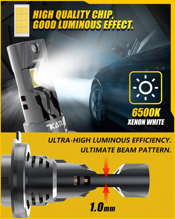 Planet Gates 6500K White / With Fan / H7 | CHINA New High Power 2Pcs H7 Turbo LED Head Lamp Bulbs 20000LM 100W H7 LED Headlight CSP Chips 1:1 Mini Size Design Car Lights 12V