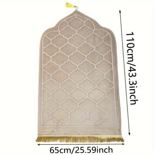 Planet Gates 650MM*1100MM 1pc Muslim Prayer Mat, Thick Soft Velvet Muslim Mat, Portable Muslim Prayer Mat, Turkish Prayer Mat, Janamaz Sajada Mat For Men And Women Plain Solid Prayer Mat Ramadan Eid Gift