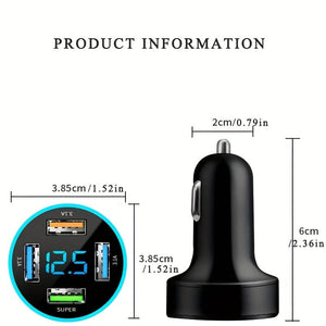 Planet Gates 66W PD20W QC3.0 SCP AFC Super Fast Car Charger: Get Lightning-Fast Charging For Your iPhone/iPad, Samsung, Android & More - With Digital Display!
