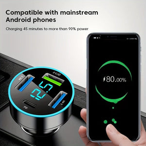 Planet Gates 66W PD20W QC3.0 SCP AFC Super Fast Car Charger: Get Lightning-Fast Charging For Your iPhone/iPad, Samsung, Android & More - With Digital Display!