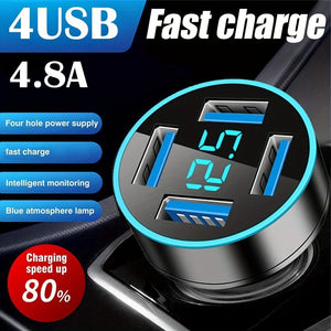 Planet Gates 66W PD20W QC3.0 SCP AFC Super Fast Car Charger: Get Lightning-Fast Charging For Your iPhone/iPad, Samsung, Android & More - With Digital Display!