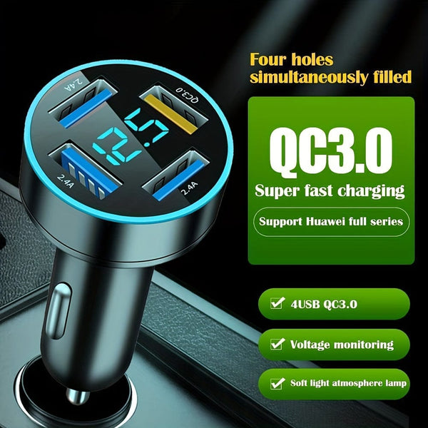 Planet Gates 66W PD20W QC3.0 SCP AFC Super Fast Car Charger: Get Lightning-Fast Charging For Your iPhone/iPad, Samsung, Android & More - With Digital Display!