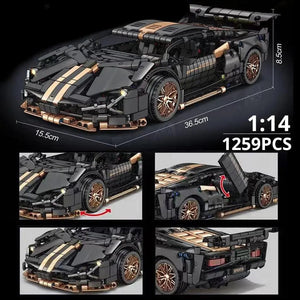 Planet Gates 67129 Car MOC 1280pcs Building Blocks Car and Construction Toy Adult Collectible Cars Set to Build 1:14 Scale Sports Car Model