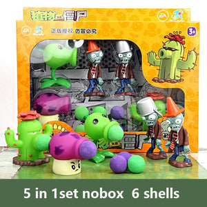 Planet Gates 686-2nobox Plants vs Zombies 2 Playset Cactus Peashooter Coconut Cannon Genuine Game scene Figure Ornaments Soft Silicone Birthday Gift boy