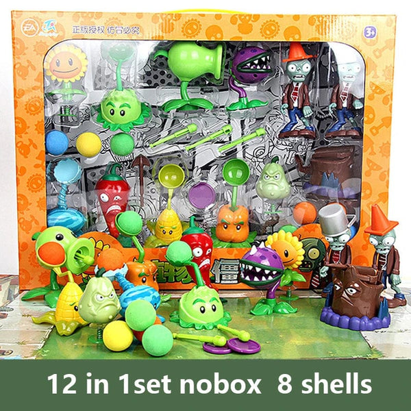 Planet Gates 686-7nobox Plants vs Zombies 2 Playset Cactus Peashooter Coconut Cannon Genuine Game scene Figure Ornaments Soft Silicone Birthday Gift boy