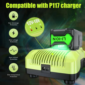 Planet Gates 6Ah For RYOBI P108 18V One+ Plus Battery 18 Volt Lithium-Ion Power Tools P104 P107 RB18L50 RB18L20 P108