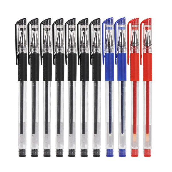 Planet Gates 6Black 2Blue 2Red 10 Pcs/Set Gel Pens 0.5mm Bullet Tip Ballpoint Pens Black/Blue/Red Ink School Stationery Writing Supplies office accessories
