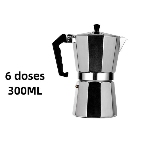 Planet Gates 6cups 300ml Italian Type Coffee Maker Aluminum Mocha Espresso Percolator Pot Coffee Maker Moka Pot Espresso Shot Maker Espresso Machine
