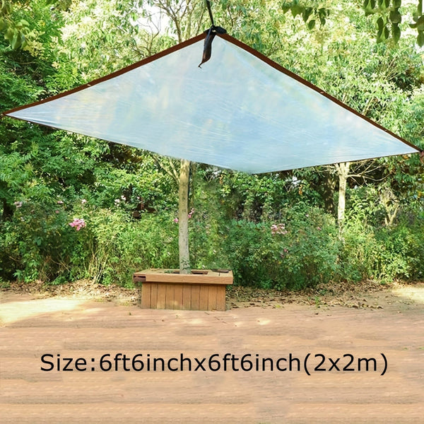 Planet Gates 6ft 6inch*6ft 6inch(2x2m) 1pc Transparent Tarp With Reinforced Gommets, Waterproof Tarpaulin Cover Enclosure For Greenhouse Balcony Garden Patio Porch Canopy Camping Outdoor Tent Cover