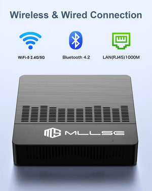 Planet Gates 6GB RAM 128GB SSD / EU and US PLUG MLLSE Mini PC M2 Air Intel Gemini Lake N4000 Windows 11 6GB RAM 128GB ROM Dual-Band WiFi Bluetooth USB Mini Computer