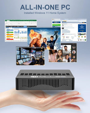 Planet Gates 6GB RAM 128GB SSD / EU and US PLUG MLLSE Mini PC M2 Air Intel Gemini Lake N4000 Windows 11 6GB RAM 128GB ROM Dual-Band WiFi Bluetooth USB Mini Computer