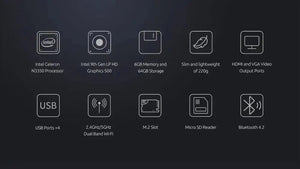 Planet Gates 6GB RAM 64GB SSD / EU and US PLUG MLLSE M2 Mini PC Intel Celeron N3350 CPU 6G RAM 64G ROM USB3.0 Win10 WiFi Bluetooth 4.2 Desktop Portable Computer