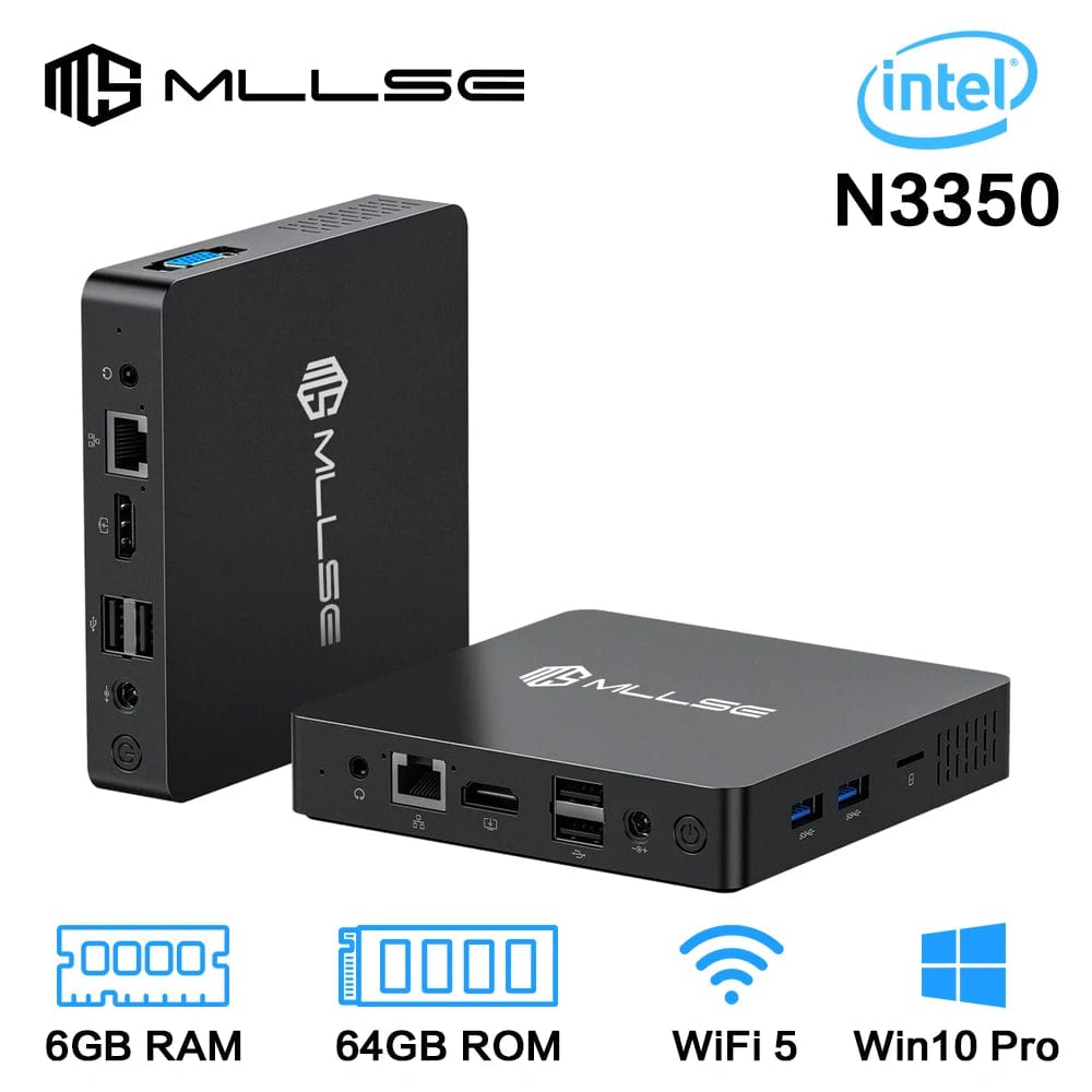 Planet Gates 6GB RAM 64GB SSD / EU and US PLUG MLLSE M2 Mini PC Intel Celeron N3350 CPU 6G RAM 64G ROM USB3.0 Win10 WiFi Bluetooth 4.2 Desktop Portable Computer