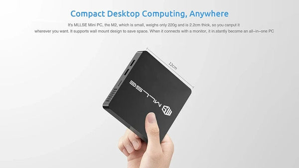 Planet Gates 6GB RAM 64GB SSD / EU and US PLUG MLLSE M2 Mini PC Intel Celeron N3350 CPU 6G RAM 64G ROM USB3.0 Win10 WiFi Bluetooth 4.2 Desktop Portable Computer
