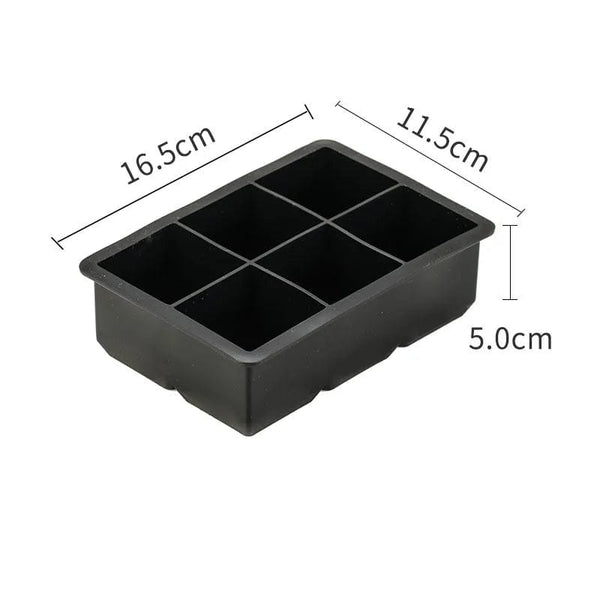 Planet Gates 6grid 8 Big Ice Tray Mold Giant Jumbo Large Food Grade Silicone Ice Cube Square Tray Mold DIY Ice Maker Ice Cube Tray