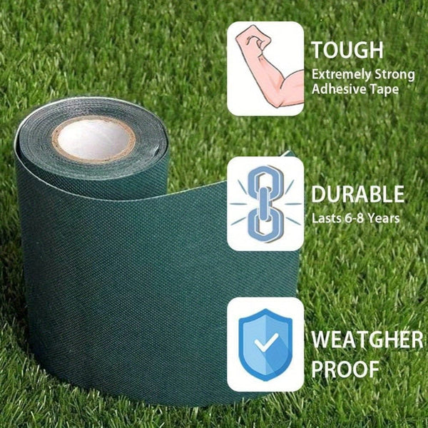 Planet Gates 6In*33Ft(15cm*10m) 1 Roll Artificial Grass Self-Adhesive Seaming Turf Tape Lawn, Turf Tape For Lawn, Carpet Jointing, Mat Rug
