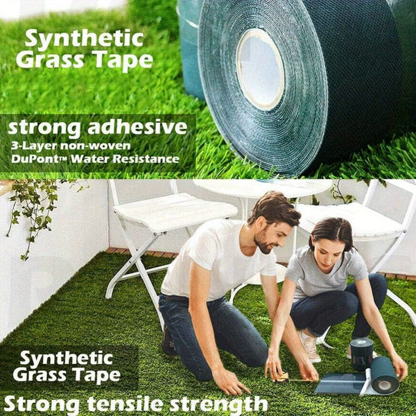 Planet Gates 6In*33Ft(15cm*10m) 1 Roll Artificial Grass Self-Adhesive Seaming Turf Tape Lawn, Turf Tape For Lawn, Carpet Jointing, Mat Rug