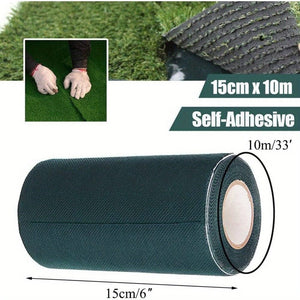 Planet Gates 6In*33Ft(15cm*10m) 1 Roll Artificial Grass Self-Adhesive Seaming Turf Tape Lawn, Turf Tape For Lawn, Carpet Jointing, Mat Rug