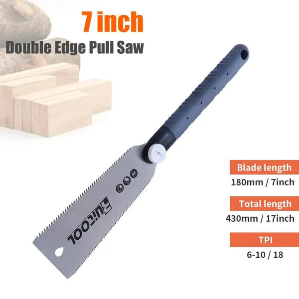 Planet Gates 6in Double Sided Saw 1PC Japanese Pull Saw 3-Edge Teeth Hand Saw SK5 Flexible Blade Non-Slip Handle Wood Saw Folding Saw for Woodworking Tools