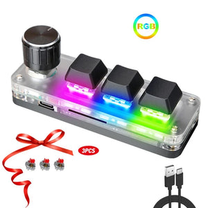 Planet Gates 6key-RGB-White / CHINA Mechanical Hotswap Macropad Custom Keyboard USB Bluetooth RGB Photoshop Gaming Programming Macro Knob Keypad