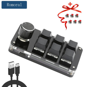 Planet Gates 6key-RGB-White / CHINA Mechanical Hotswap Macropad Custom Keyboard USB Bluetooth RGB Photoshop Gaming Programming Macro Knob Keypad