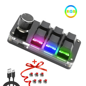 Planet Gates 6key-RGB-White / CHINA Mechanical Hotswap Macropad Custom Keyboard USB Bluetooth RGB Photoshop Gaming Programming Macro Knob Keypad