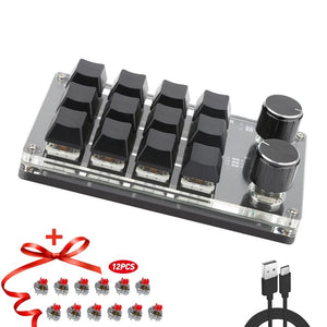 Planet Gates 6key-RGB-White / CHINA Mechanical Hotswap Macropad Custom Keyboard USB Bluetooth RGB Photoshop Gaming Programming Macro Knob Keypad