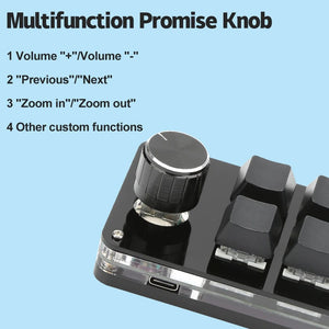 Planet Gates 6key-RGB-White / CHINA Mechanical Hotswap Macropad Custom Keyboard USB Bluetooth RGB Photoshop Gaming Programming Macro Knob Keypad