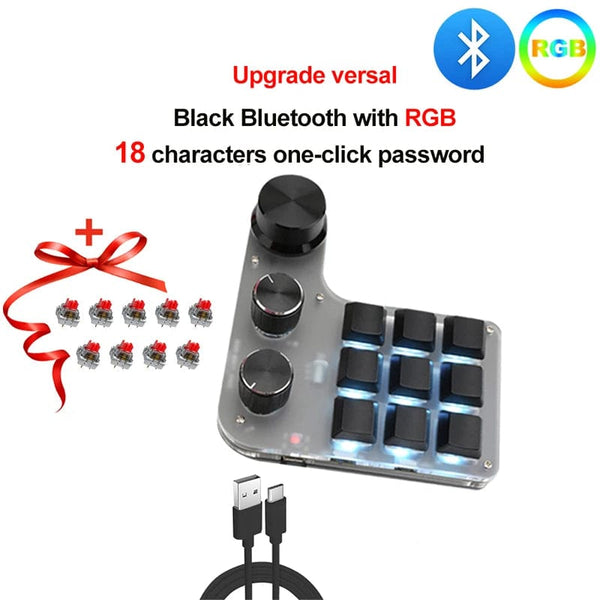 Planet Gates 6key-RGB-White / CHINA Mechanical Hotswap Macropad Custom Keyboard USB Bluetooth RGB Photoshop Gaming Programming Macro Knob Keypad